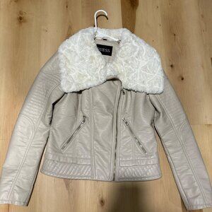 Guess Women's Cream and White Jacket